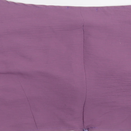 cayro Womens Purple  Polyester Cropped Blouse Size M V-Neck