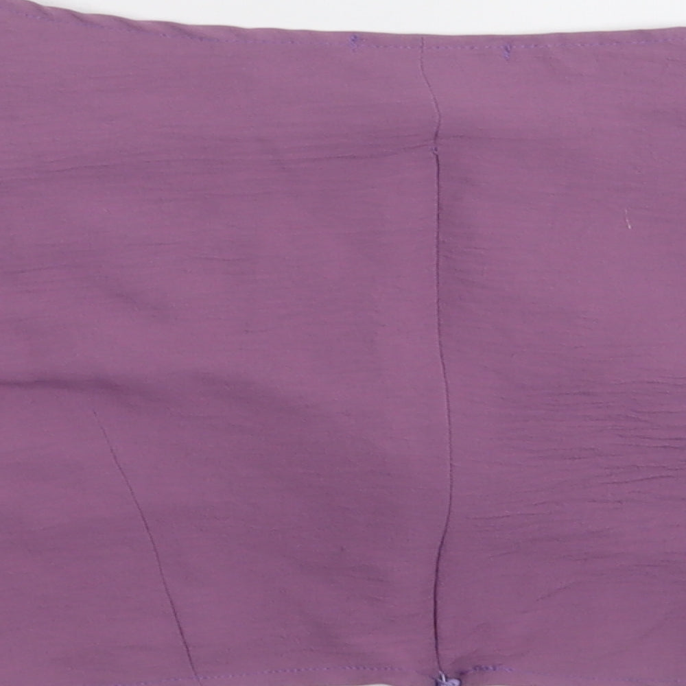 cayro Womens Purple  Polyester Cropped Blouse Size M V-Neck