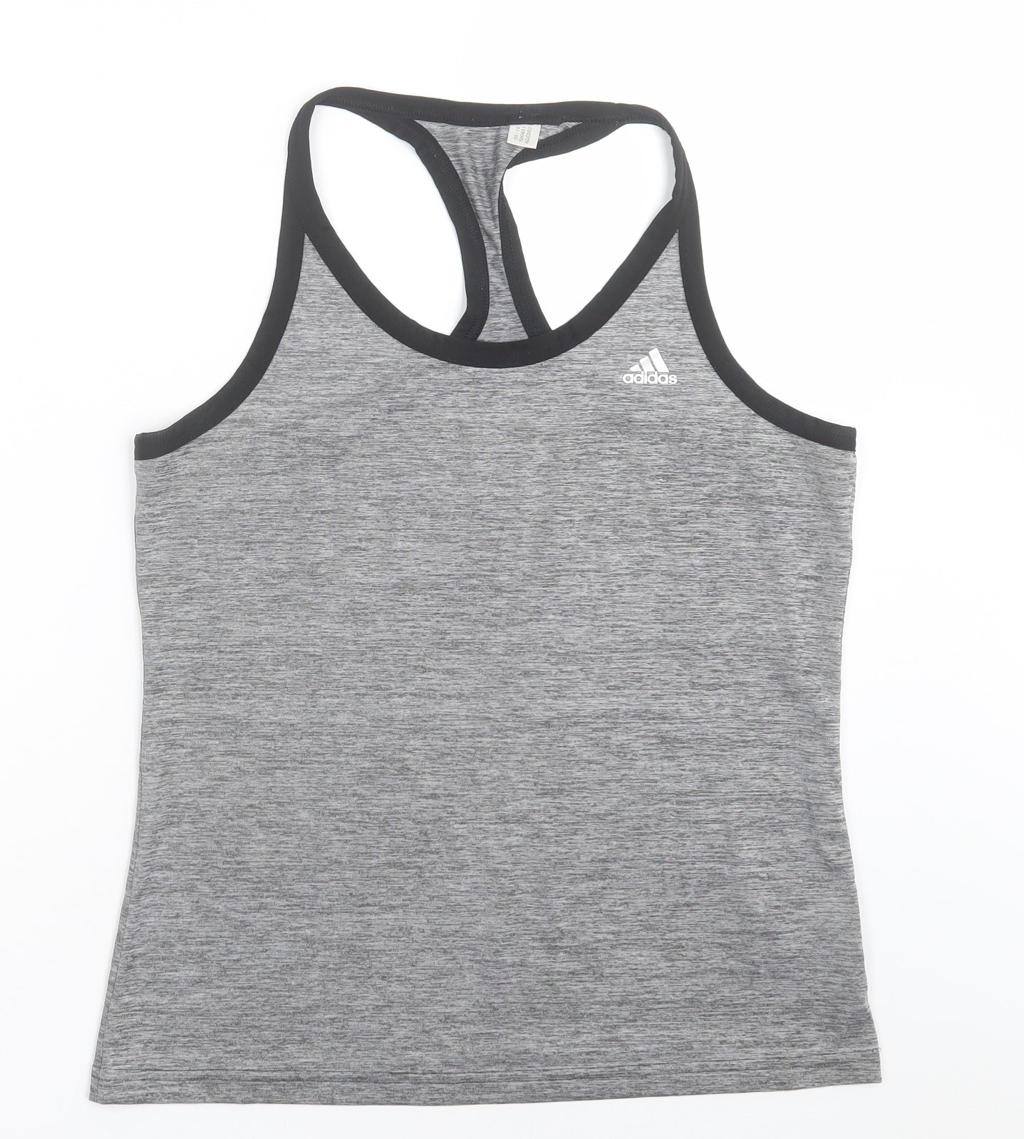 adidas Womens Grey  Polyester Basic Tank Size 14 Scoop Neck Pullover