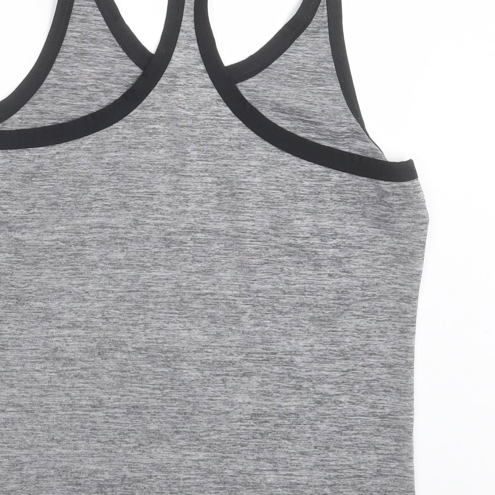 adidas Womens Grey  Polyester Basic Tank Size 14 Scoop Neck Pullover