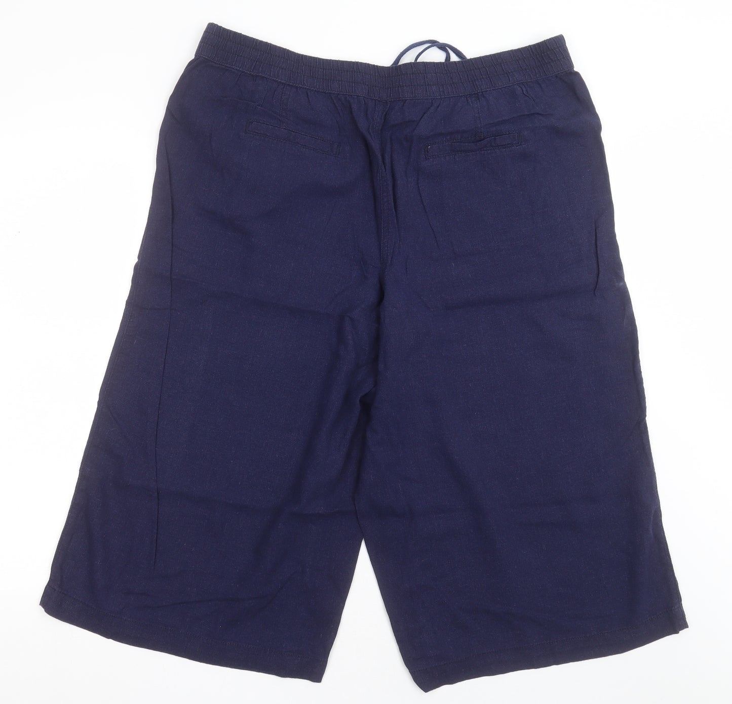 George Womens Blue  Linen Bermuda Shorts Size 16 L20 in Regular Tie