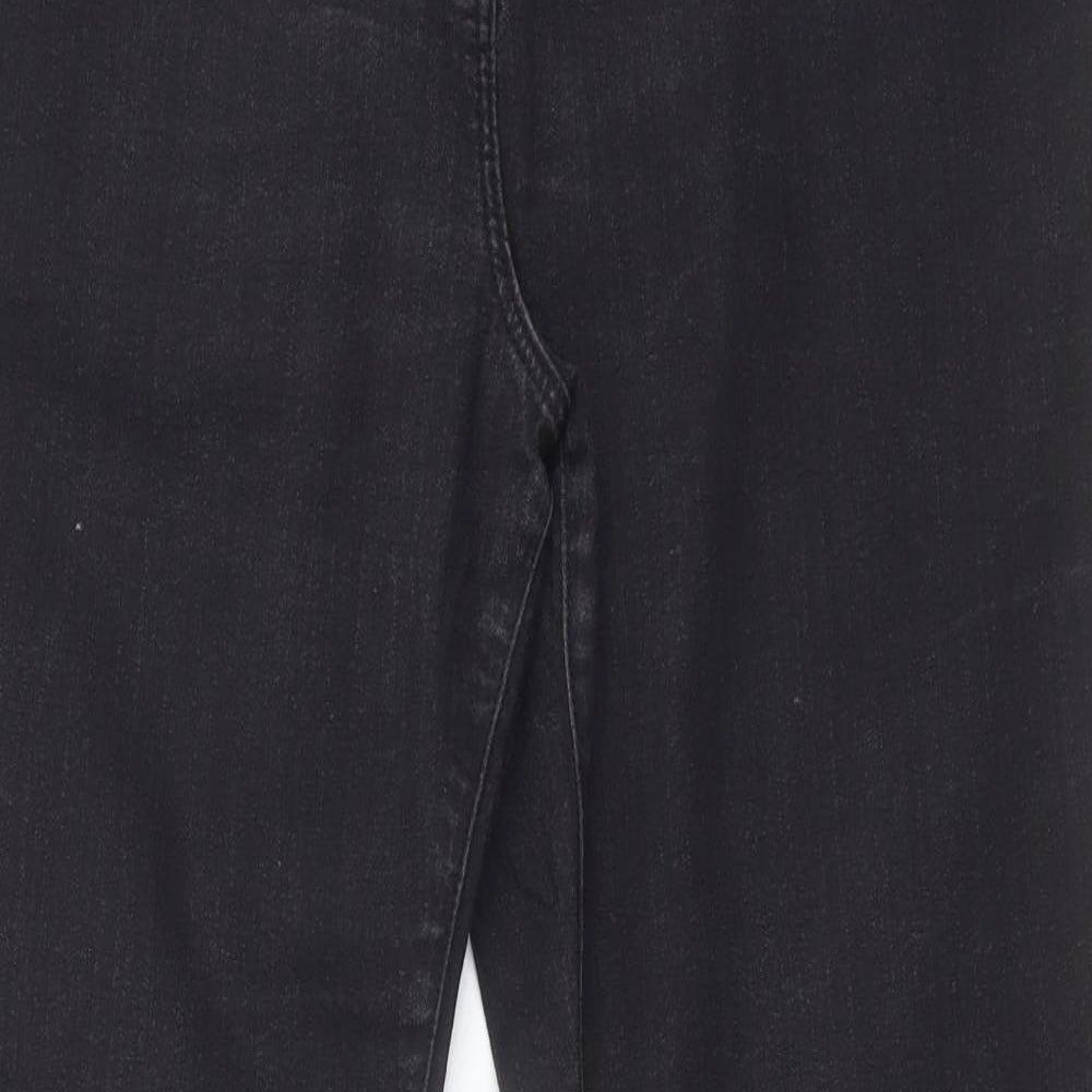 George Womens Black  Cotton Bootcut Jeans Size 18 L32 in Regular Button