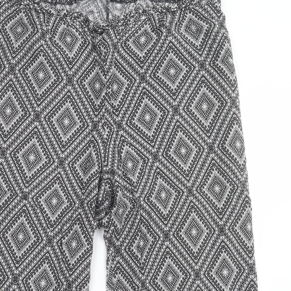George Womens Black Geometric Viscose Cropped Trousers Size 20 L24 in Regular