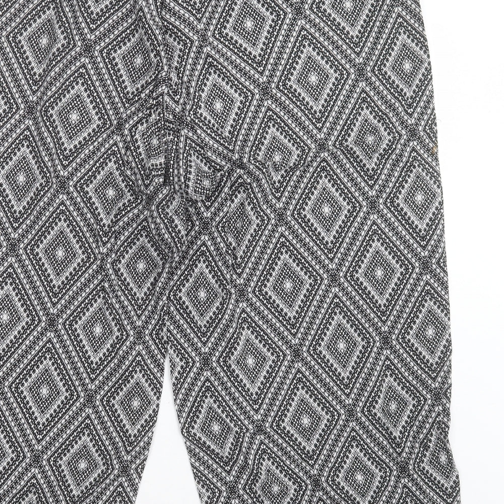George Womens Black Geometric Viscose Cropped Trousers Size 20 L24 in Regular