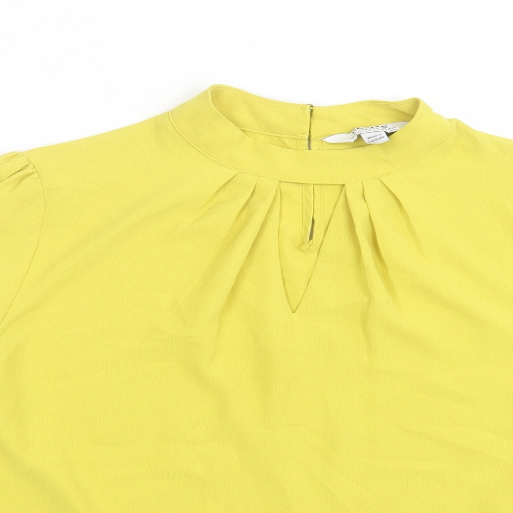 Dorothy Perkins Womens Yellow  Polyester Basic Blouse Size 12 Halter