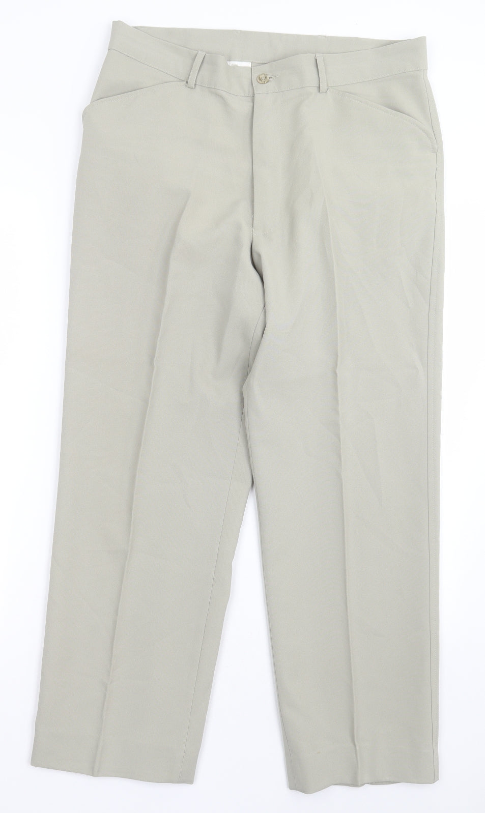 Farah Mens Green  Polyester Trousers  Size 34 L29 in Regular Button