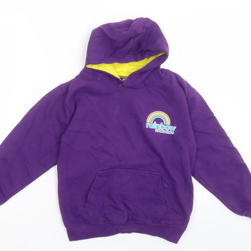 Awdis Girls Purple  Cotton Pullover Hoodie Size 9 Years  Pullover - rainbow gymnastics