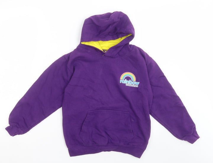 Awdis Girls Purple Cotton Pullover Hoodie Size 9 Years Pullover - rainbow gymnastics