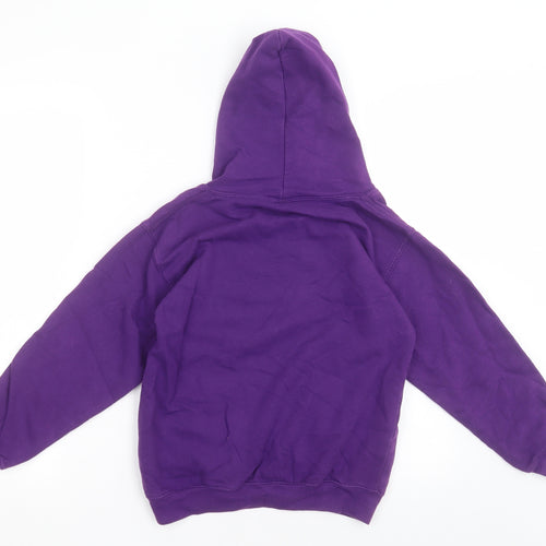 Awdis Girls Purple  Cotton Pullover Hoodie Size 9 Years  Pullover - rainbow gymnastics