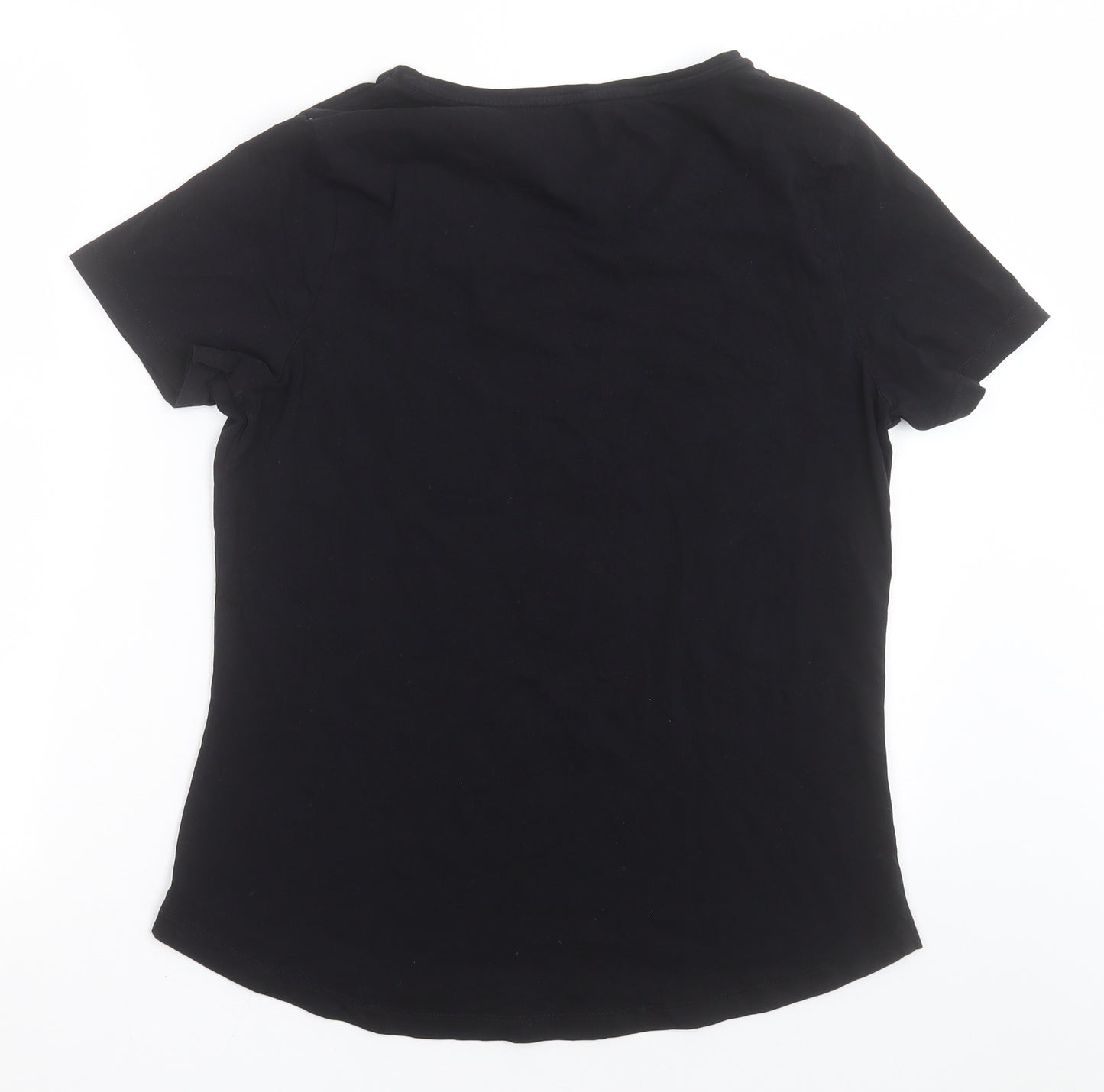 Dunnes Stores Womens Black  Cotton Basic T-Shirt Size L Crew Neck