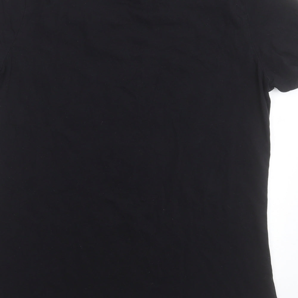 Dunnes Stores Womens Black  Cotton Basic T-Shirt Size L Crew Neck