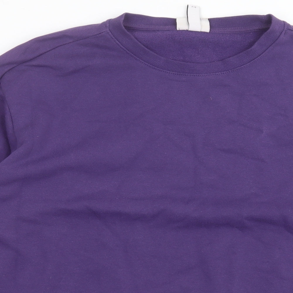 H&M Womens Purple  Cotton Pullover Sweatshirt Size M  Pullover