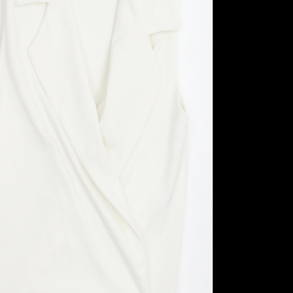 Pink Boutique Womens White  Polyester Bodysuit One-Piece Size 8  Pullover