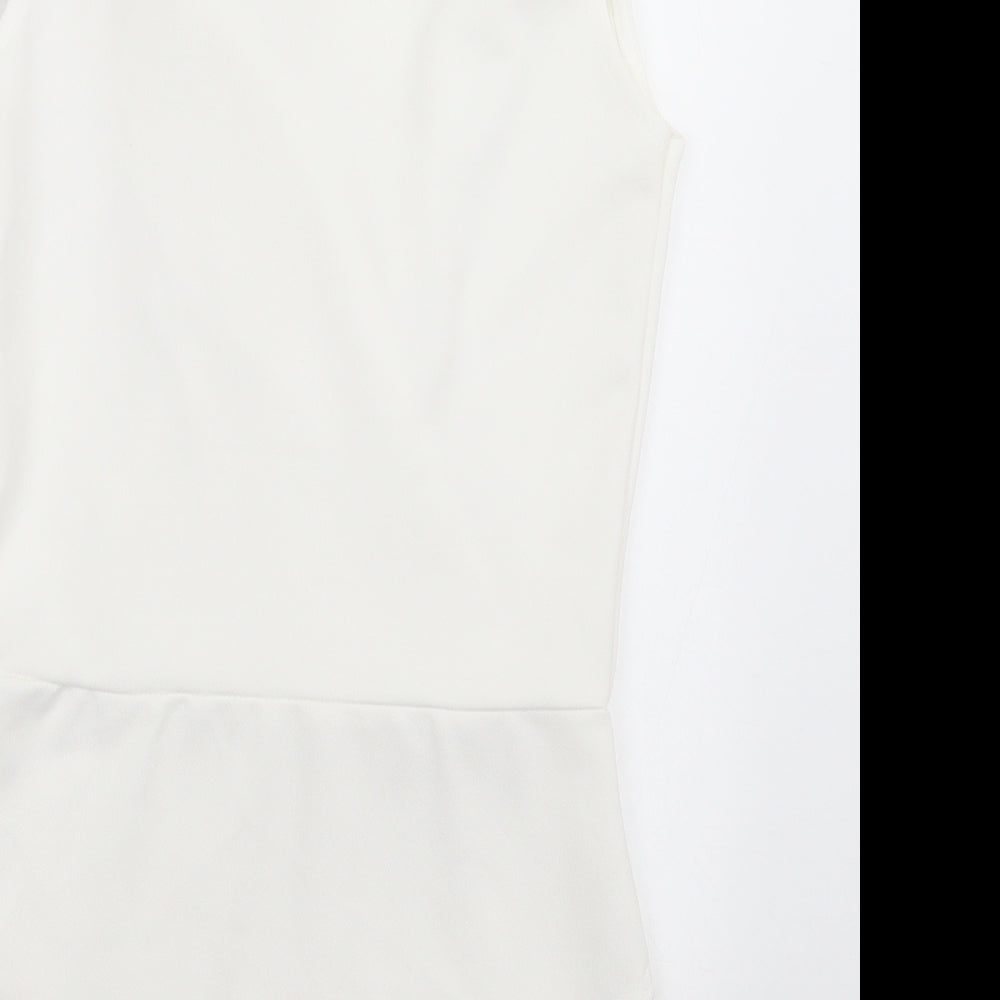 Pink Boutique Womens White  Polyester Bodysuit One-Piece Size 8  Pullover