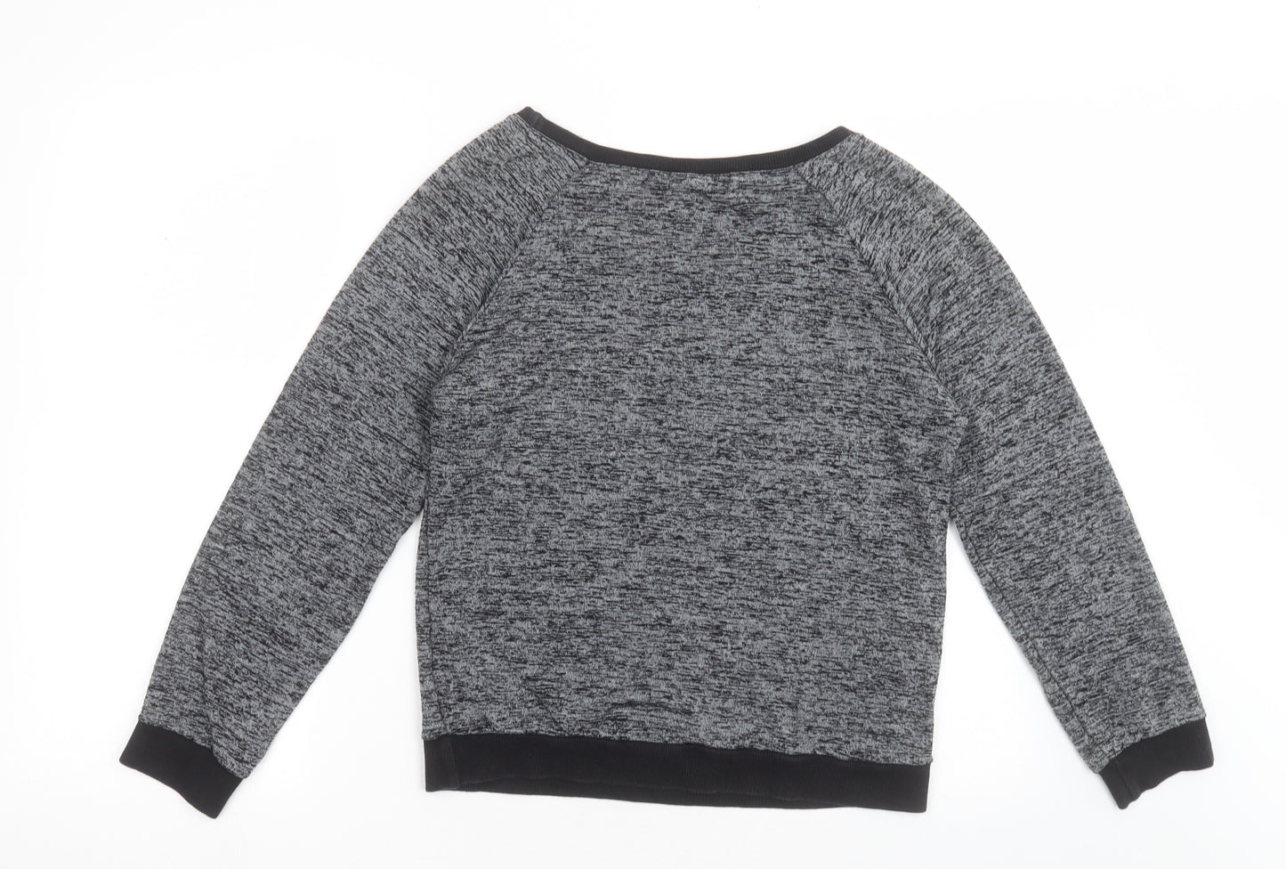 Quiz Womens Grey Crew Neck  Viscose Pullover Jumper Size S