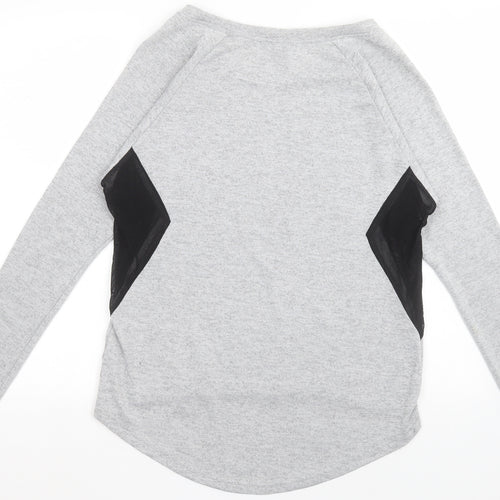 IZABEL LONDON Womens Grey Crew Neck  Polyester Pullover Jumper Size 10   - mesh sides