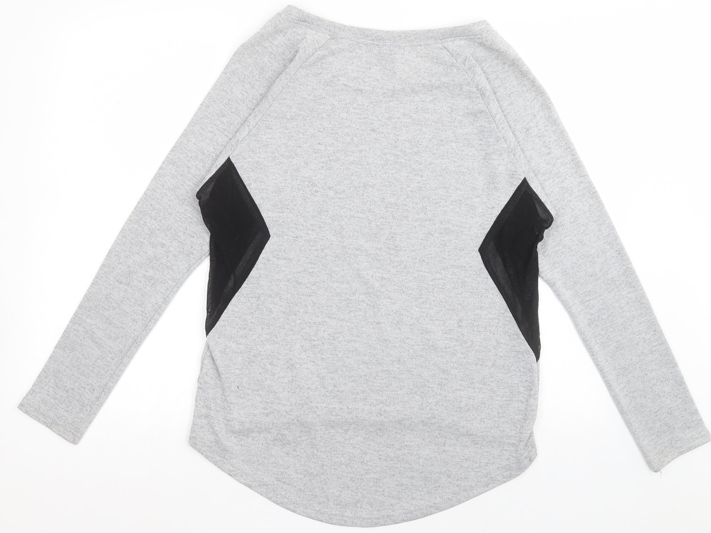 IZABEL LONDON Womens Grey Crew Neck  Polyester Pullover Jumper Size 10   - mesh sides