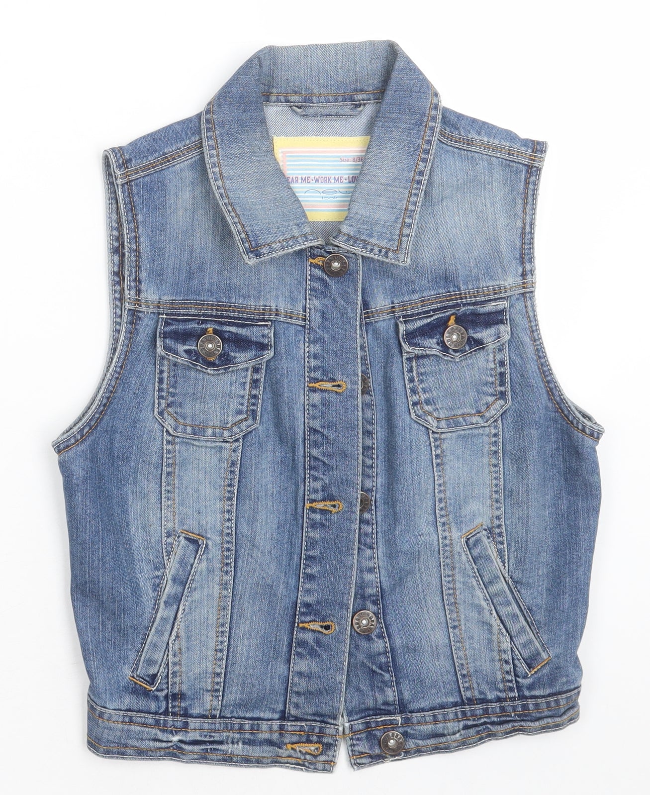 New Look Womens Blue   Gilet Jacket Size 8  Button