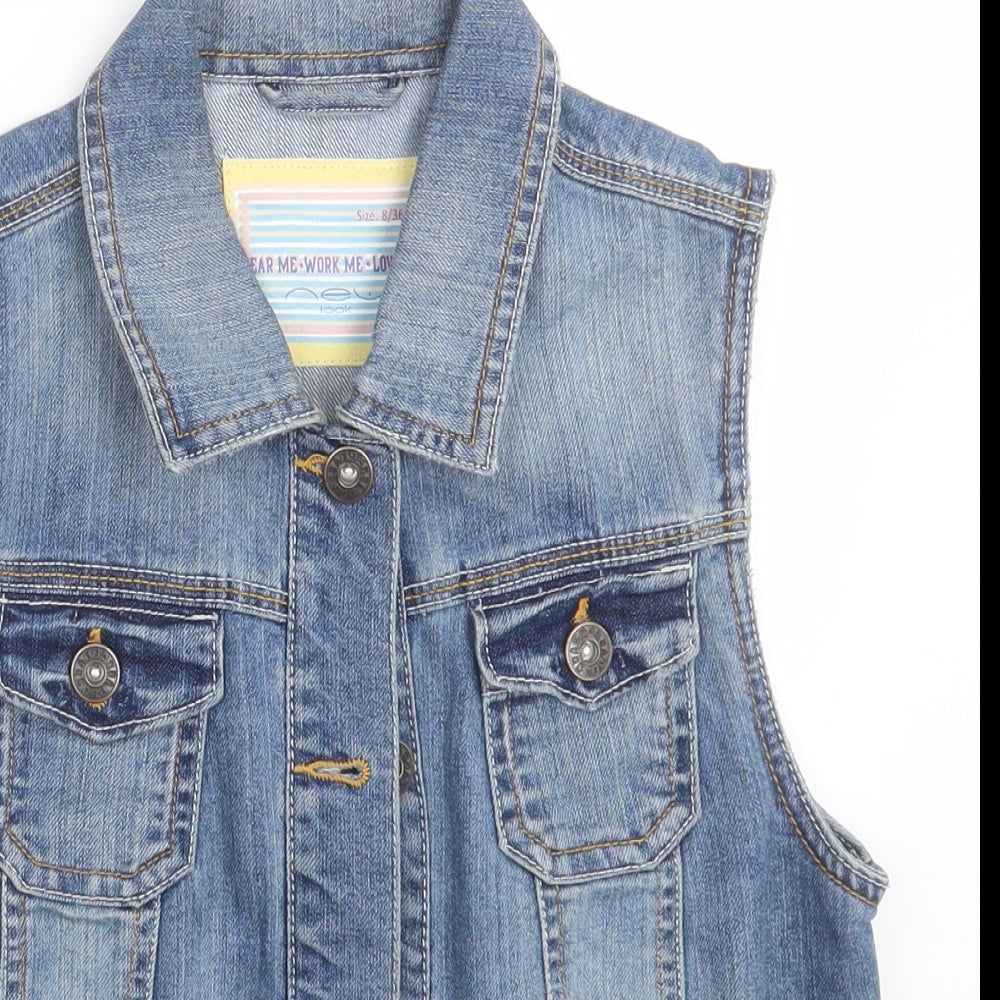 New Look Womens Blue   Gilet Jacket Size 8  Button