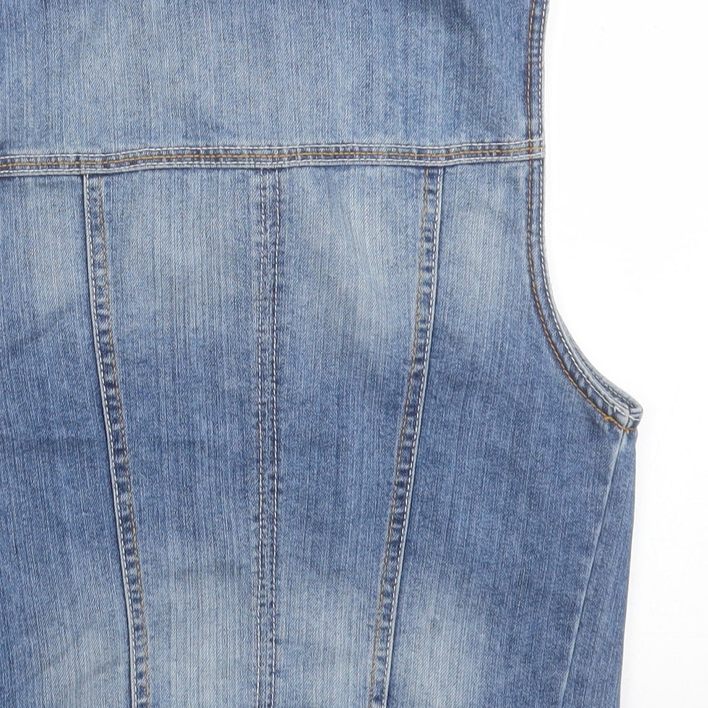 New Look Womens Blue   Gilet Jacket Size 8  Button
