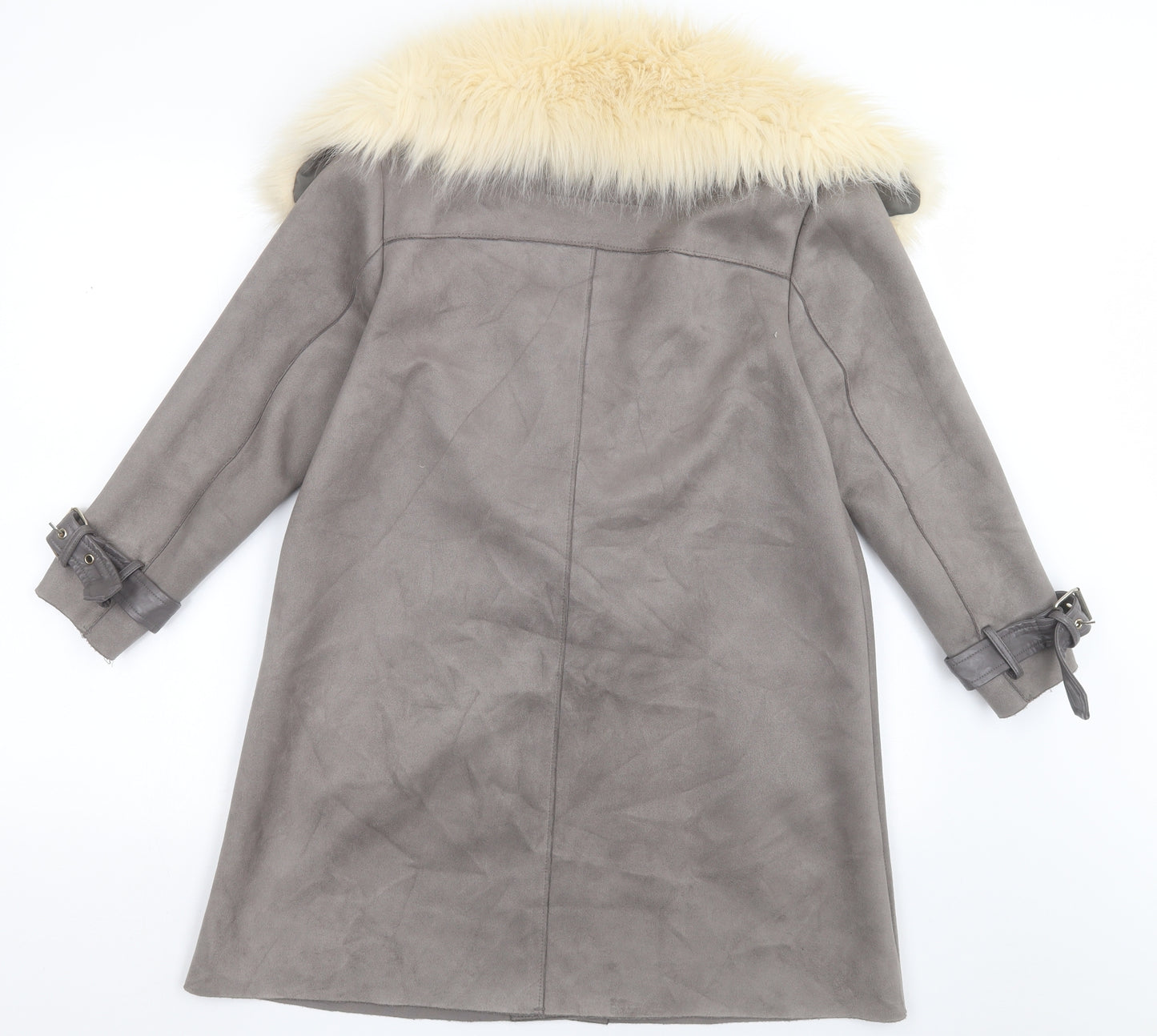River Island Womens Grey   Overcoat Coat Size 10  Button