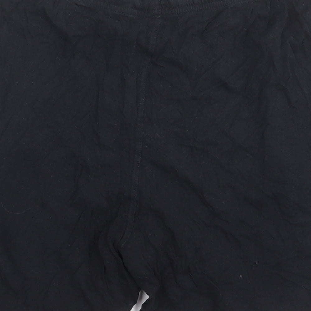 Marks and Spencer Mens Black  Cotton  Sleep Shorts Size M  Tie