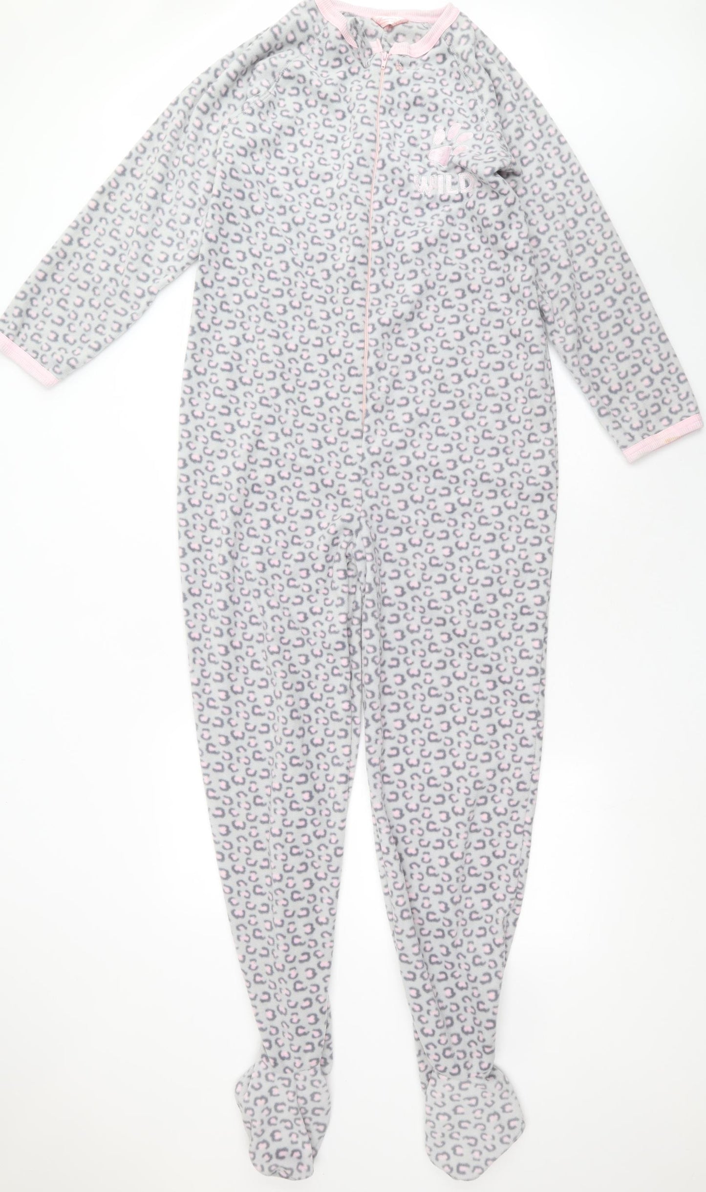 Primark Womens Grey Animal Print Polyester  One Piece Size S  Zip - wild