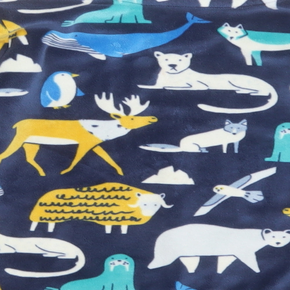 Marks and Spencer Boys Blue Geometric Polyester  Pyjama Top Size 4-5 Years  Pullover - wild animals