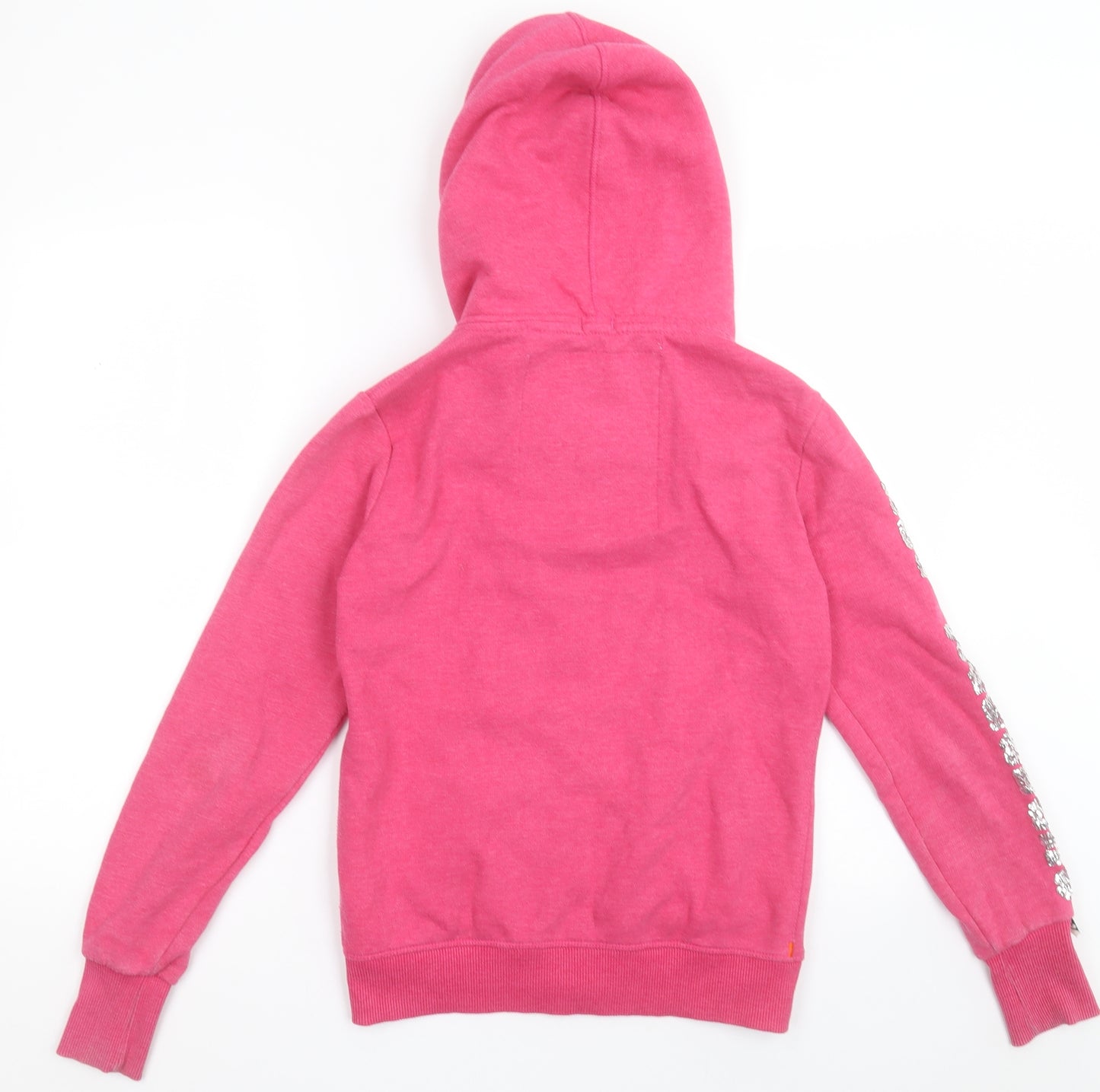 Superdry Womens Pink  Cotton Full Zip Hoodie Size S  Zip