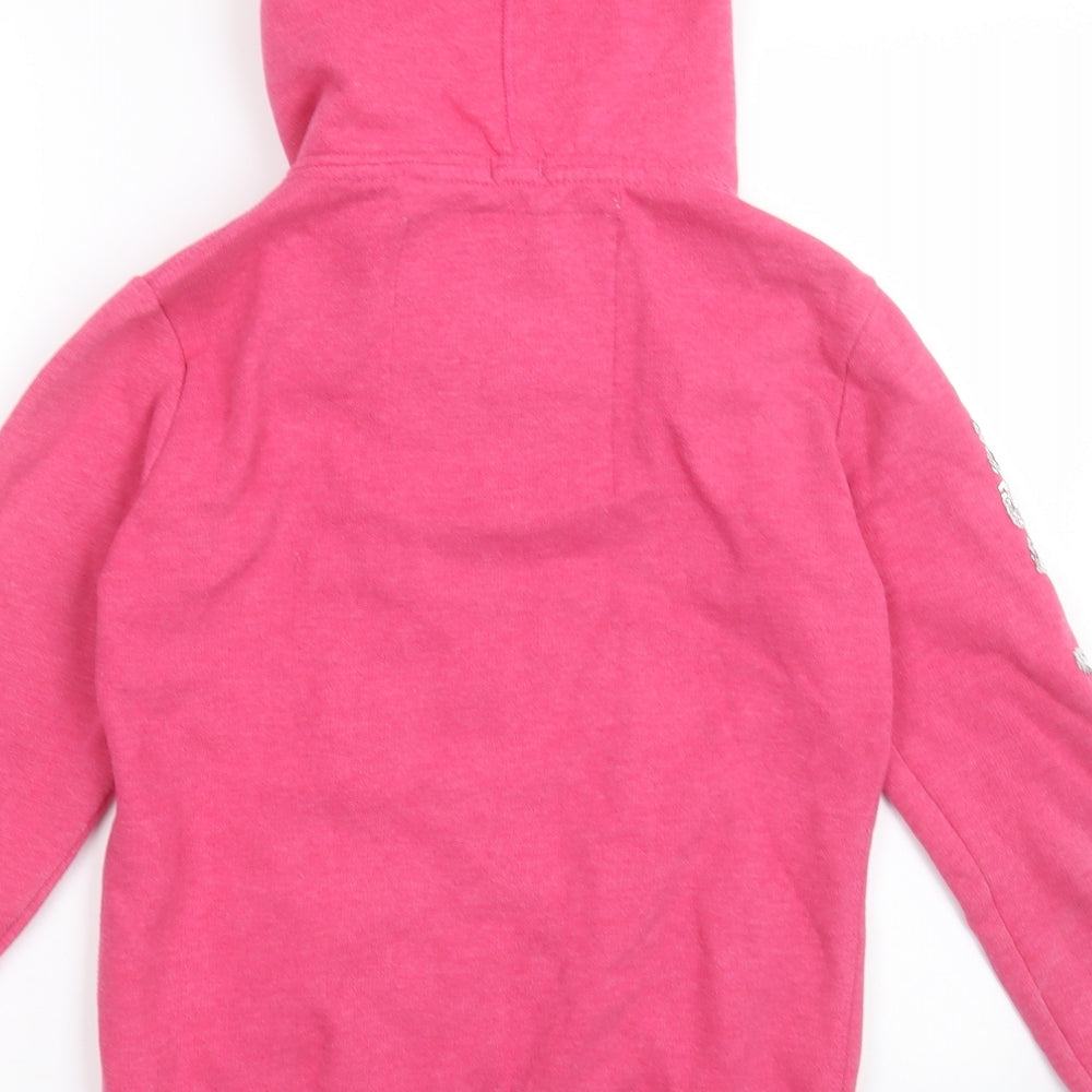 Superdry Womens Pink  Cotton Full Zip Hoodie Size S  Zip