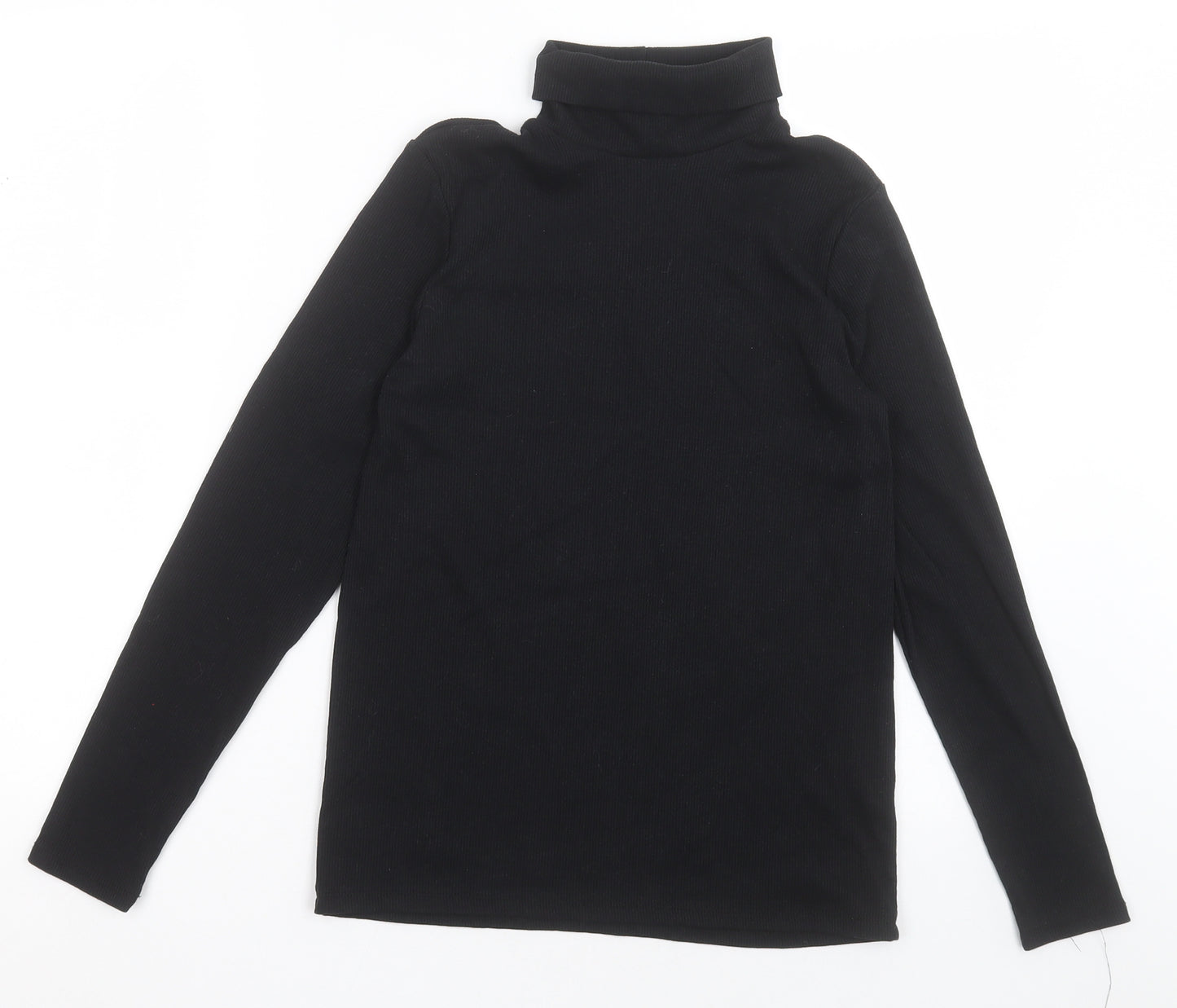 George Womens Black Roll Neck  Cotton Pullover Jumper Size 12