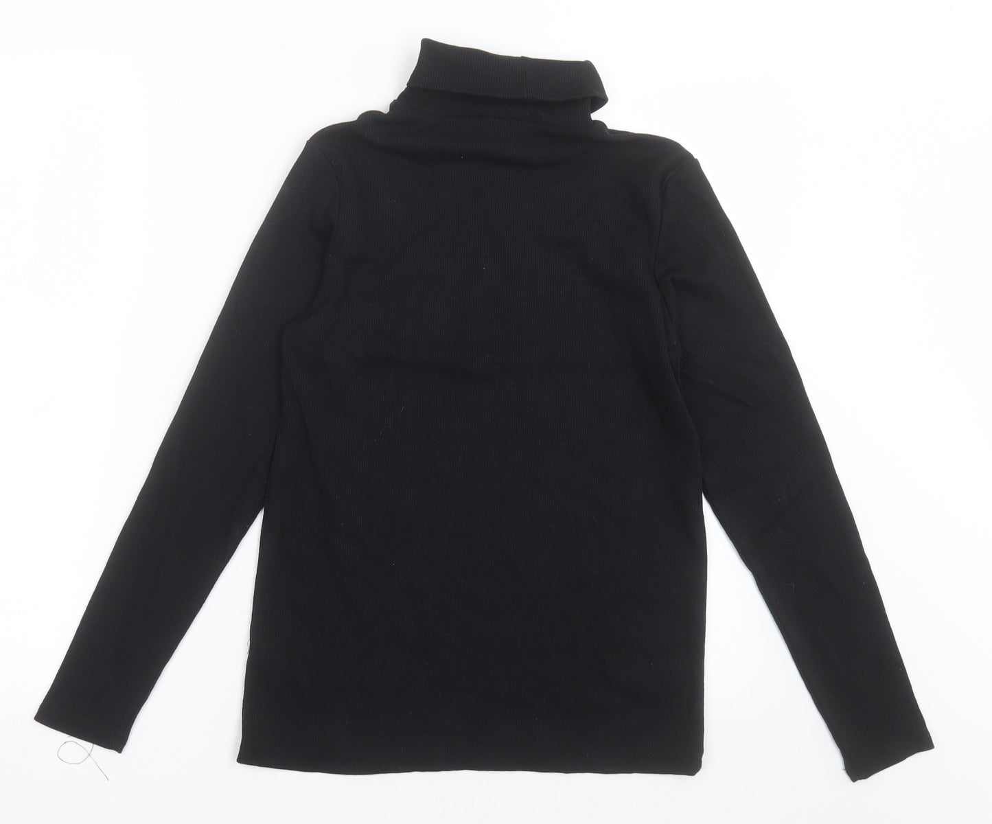George Womens Black Roll Neck  Cotton Pullover Jumper Size 12