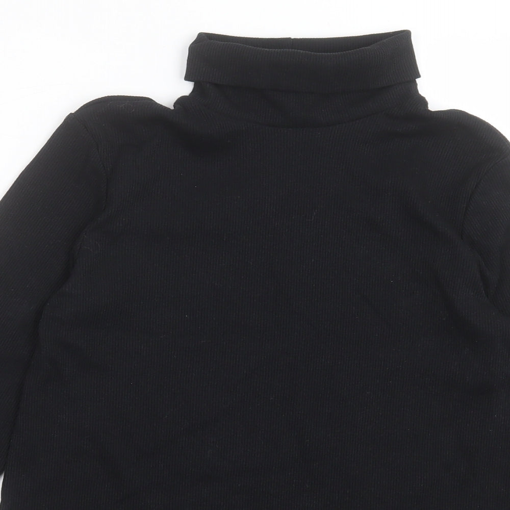 George Womens Black Roll Neck  Cotton Pullover Jumper Size 12