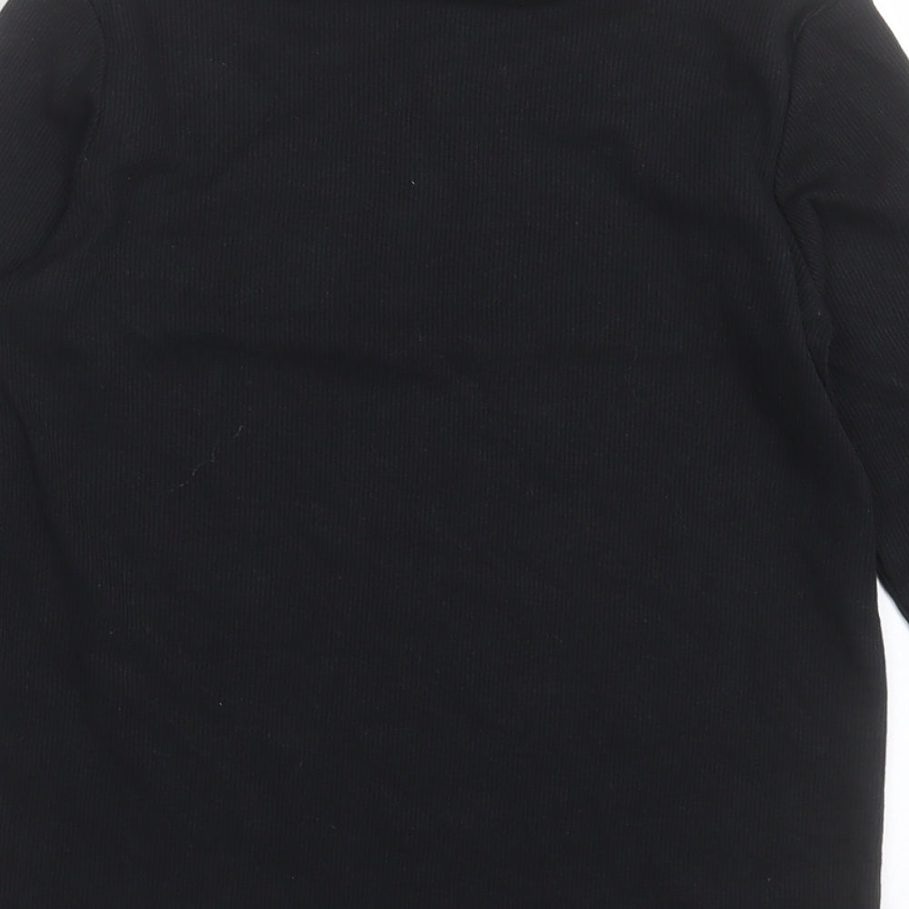 George Womens Black Roll Neck  Cotton Pullover Jumper Size 12