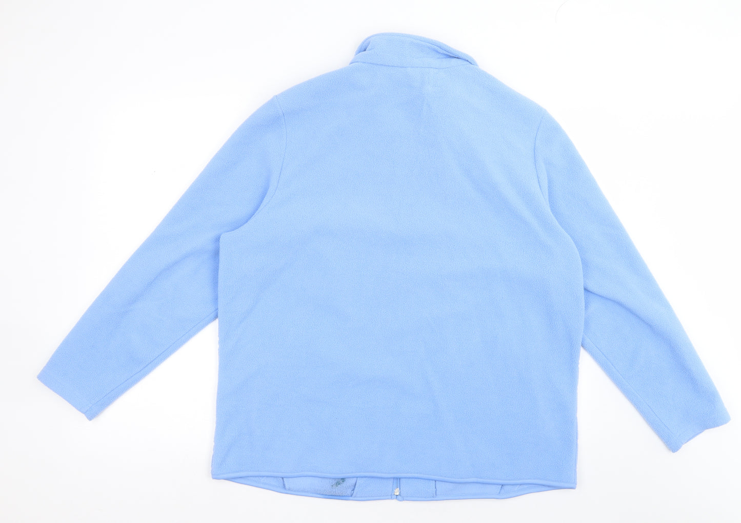 Classic Womens Blue Argyle/Diamond Polyester Full Zip Sweatshirt Size 16  Zip