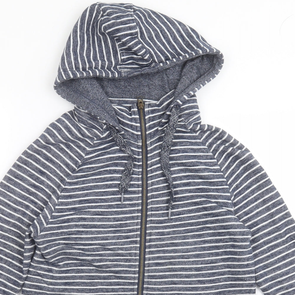 Mountain Warehouse Womens Blue Striped Cotton Full Zip Hoodie Size 12  Zip
