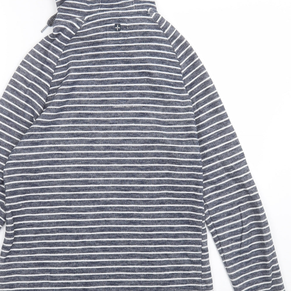 Mountain Warehouse Womens Blue Striped Cotton Full Zip Hoodie Size 12  Zip