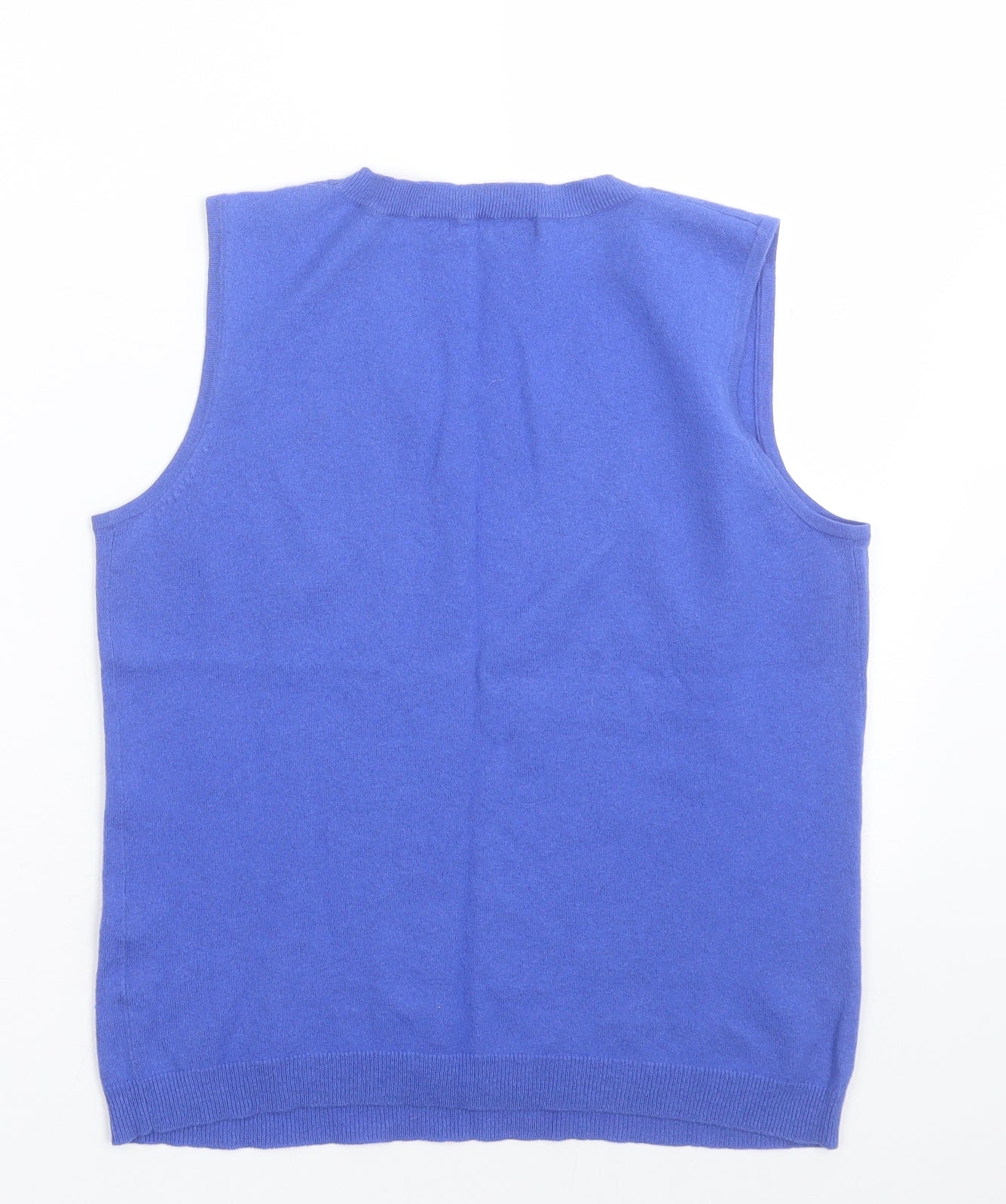 ken Womens Blue Crew Neck  Wool Vest Jumper Size M