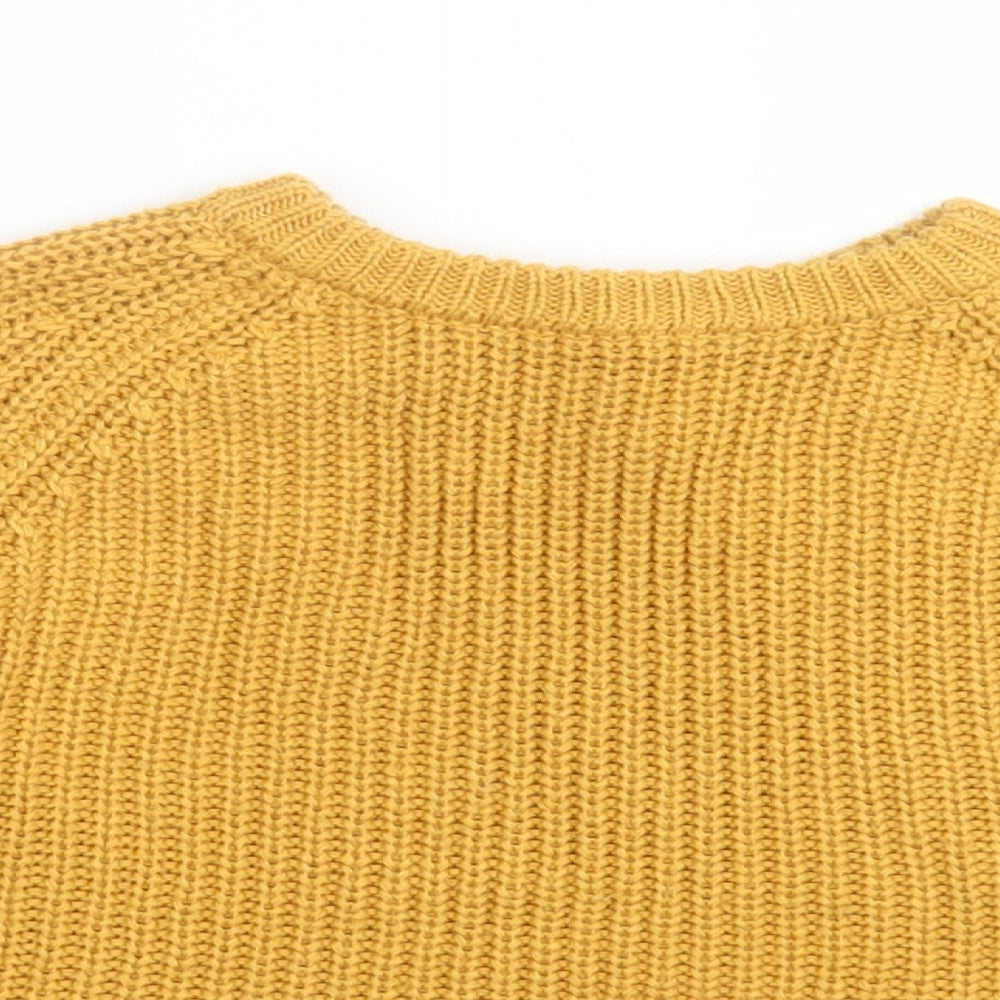 Primark Girls Yellow Crew Neck  Acrylic Pullover Jumper Size 8-9 Years  Pullover