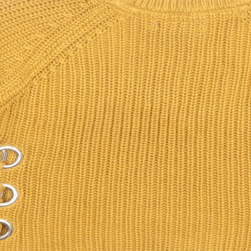 Primark Girls Yellow Crew Neck  Acrylic Pullover Jumper Size 8-9 Years  Pullover