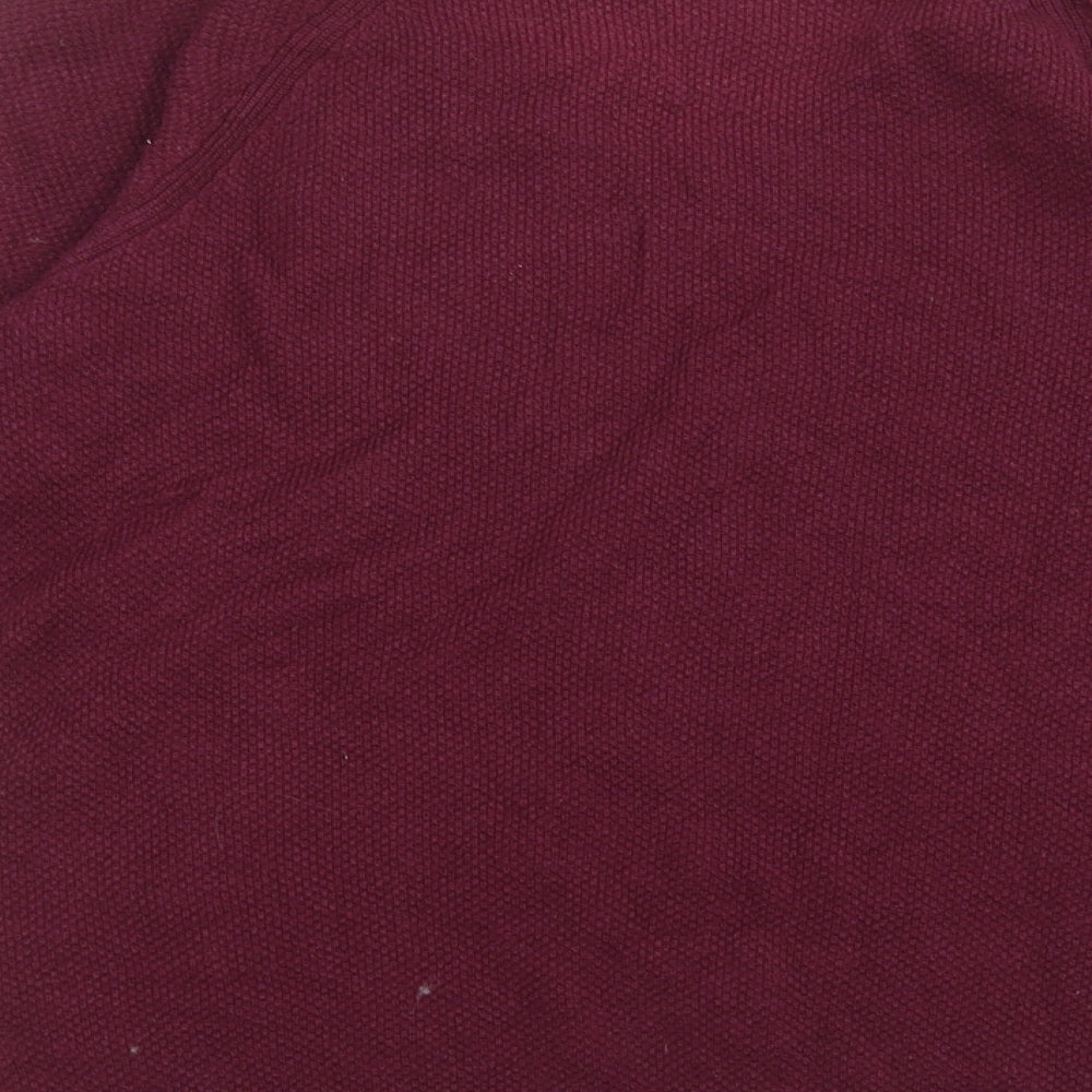 Gap Womens Purple V-Neck  Cotton Pullover Jumper Size M