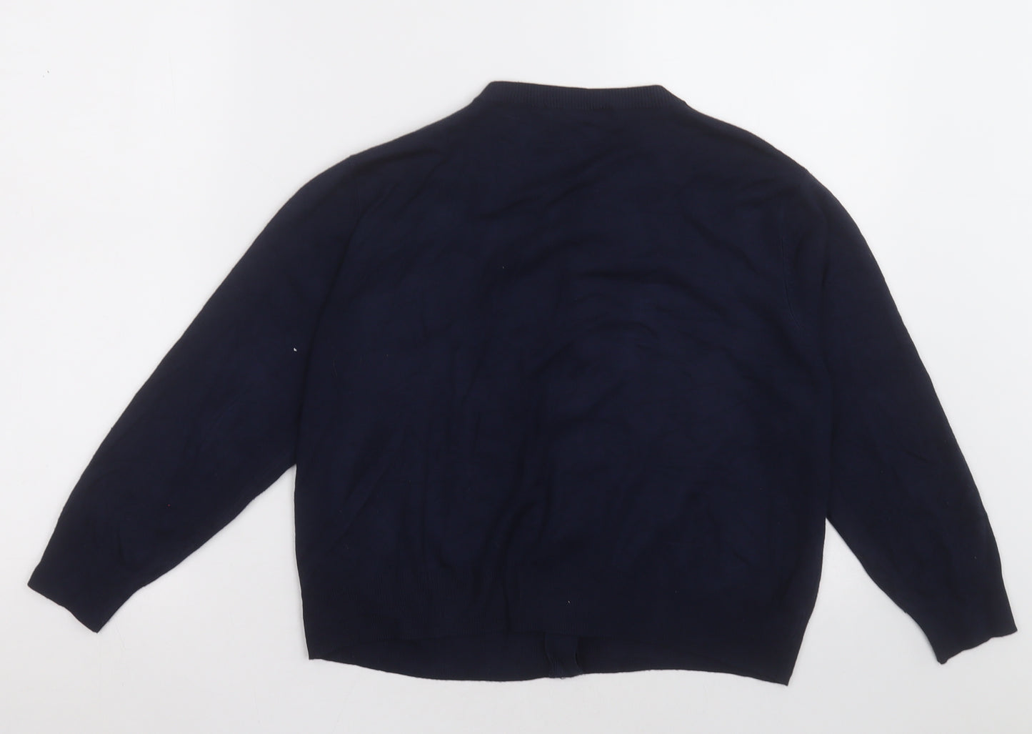 Marks and Spencer Womens Blue Crew Neck  Viscose Cardigan Jumper Size 16