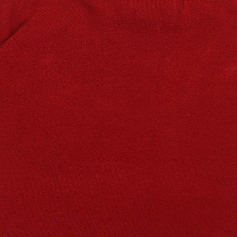 Per Una Womens Red V-Neck Fair Isle Acrylic Pullover Jumper Size 12