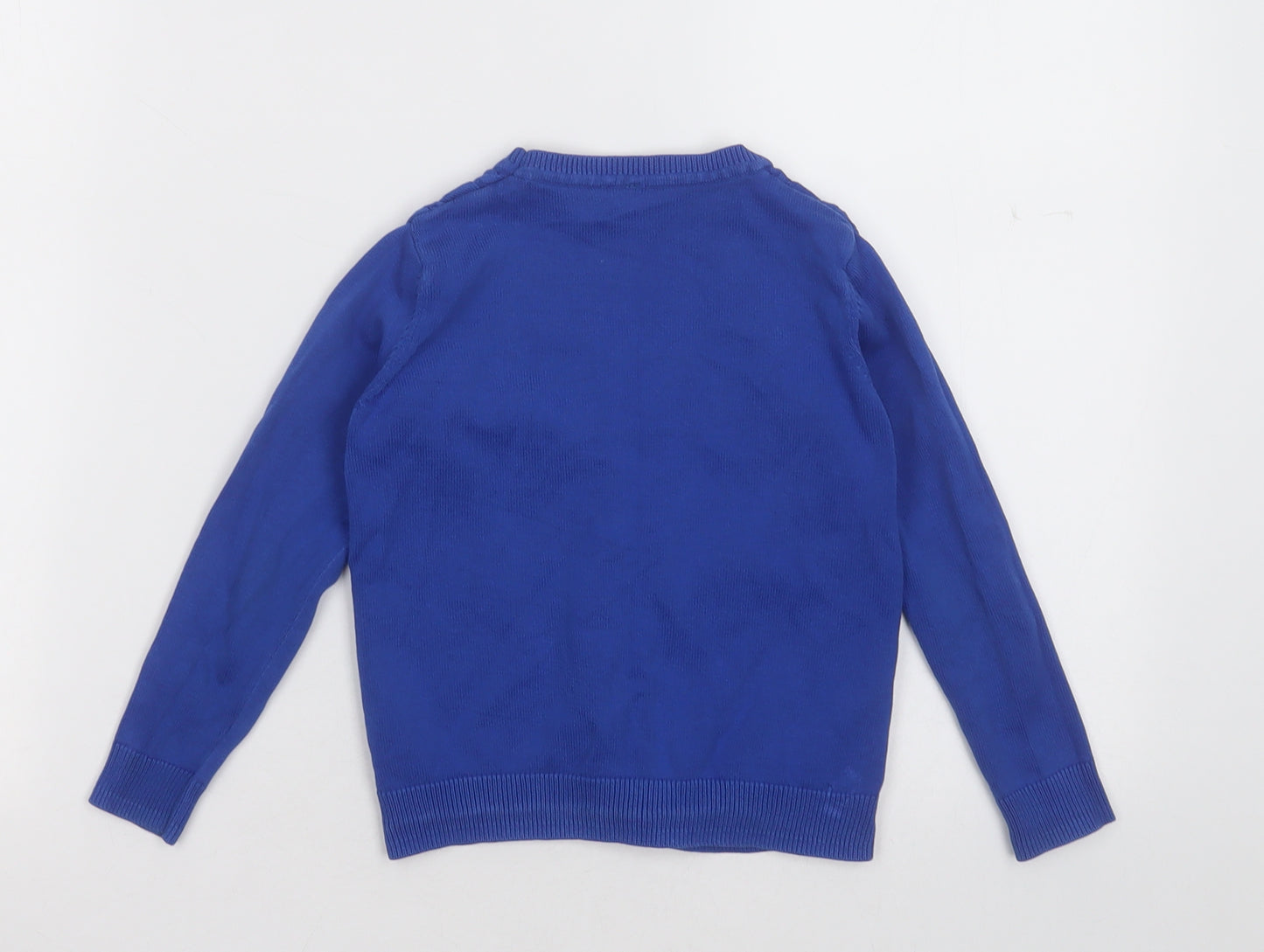 George Girls Blue V-Neck  Cotton Cardigan Jumper Size 4-5 Years  Button - School Wear