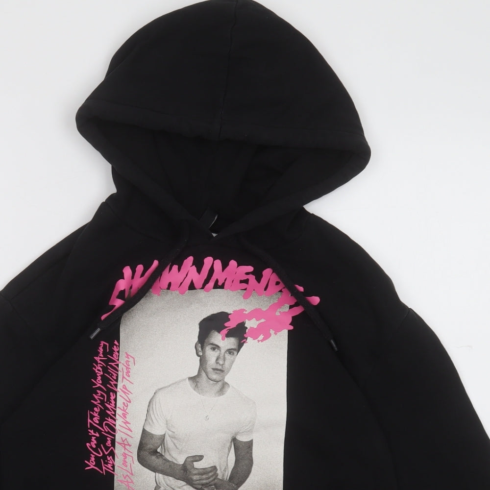 H&M Womens Black  Cotton Pullover Hoodie Size XS  Pullover - Shawn Mendes