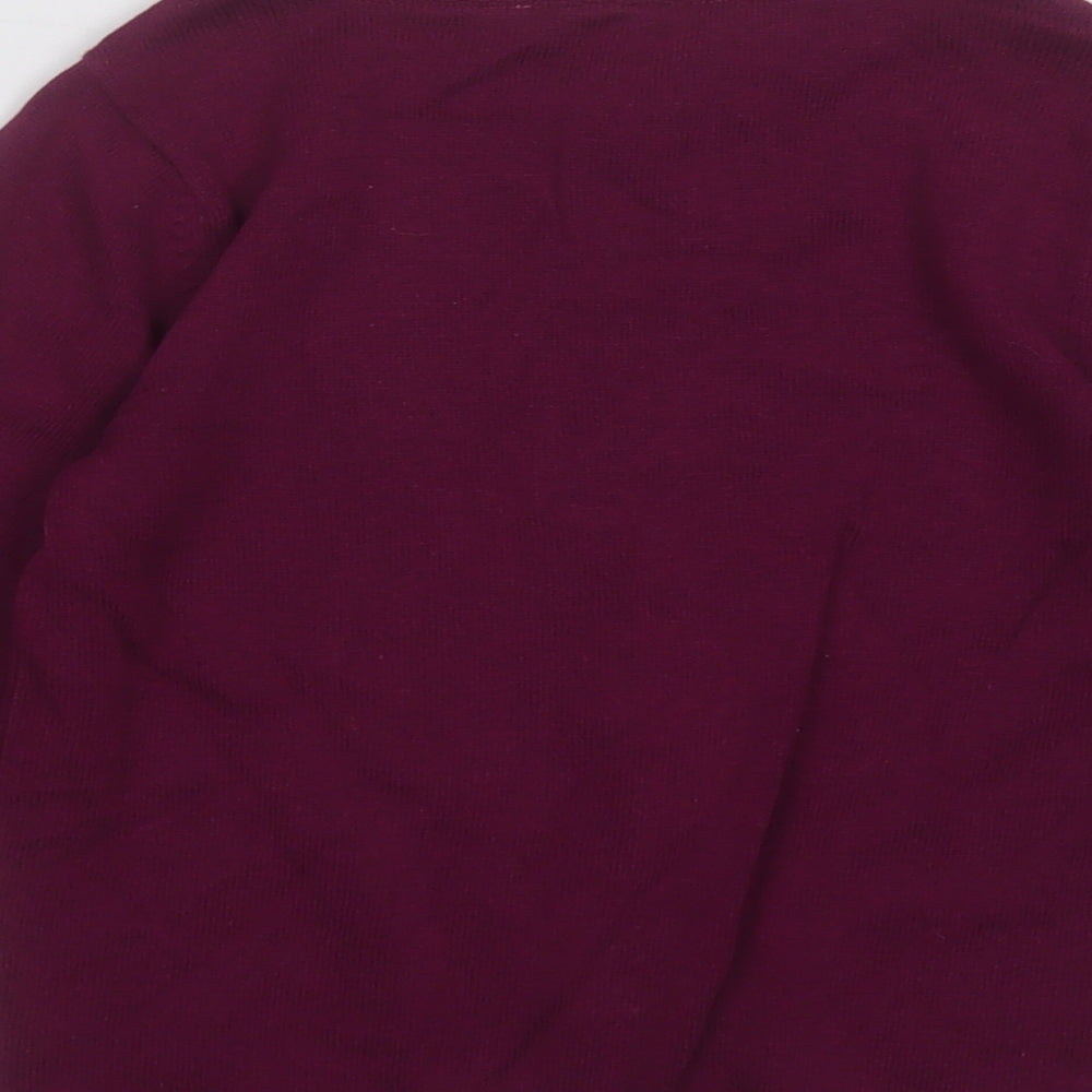 George Girls Purple Crew Neck  Cotton Cardigan Jumper Size 6-7 Years  Button