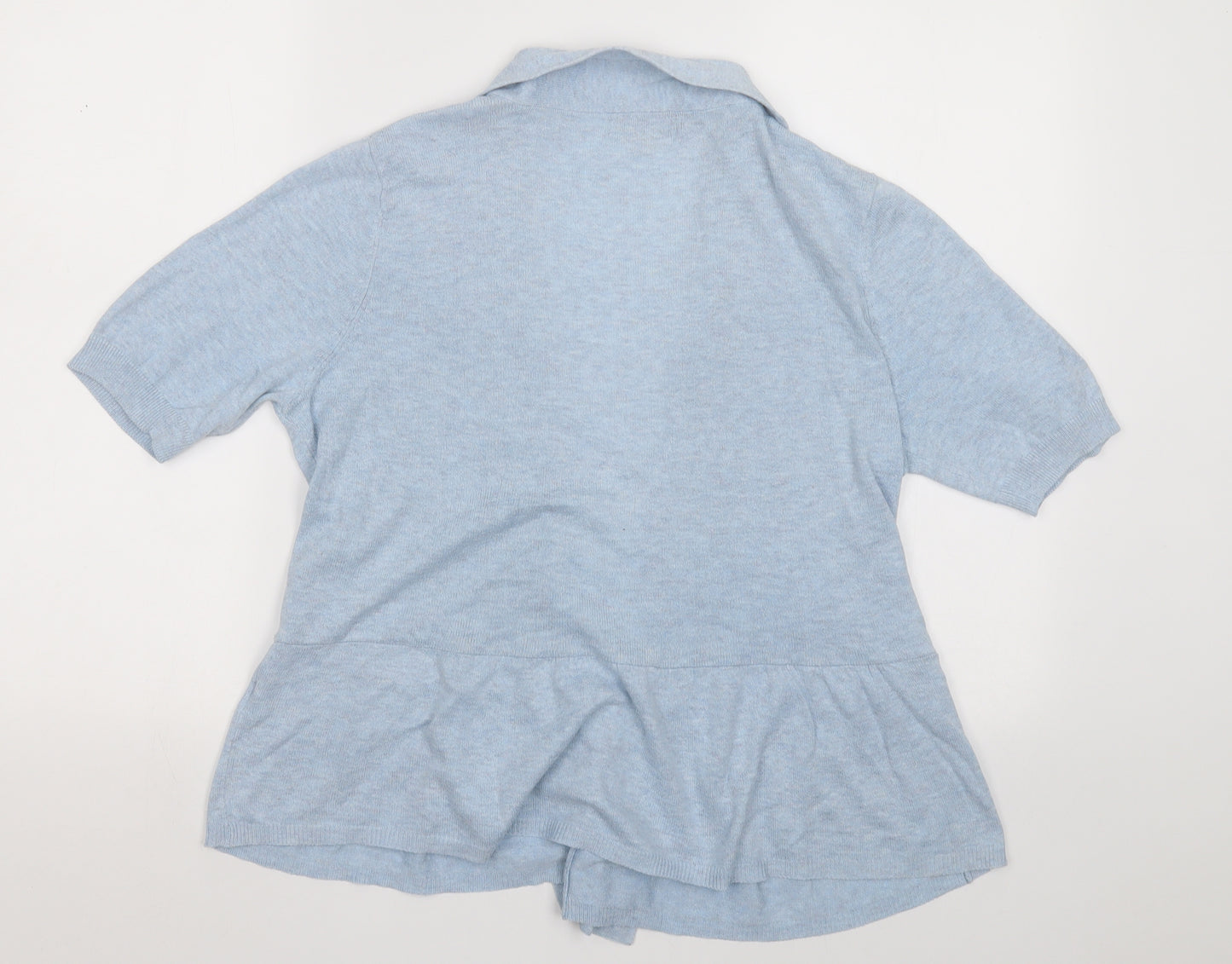 Peacocks Womens Blue V-Neck  Cotton Cardigan Jumper Size 18