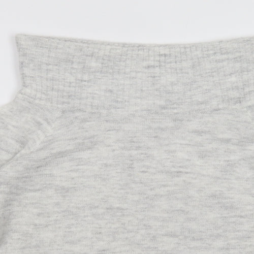 H&M Girls Grey High Neck  Acrylic Pullover Jumper Size 9-10 Years  Pullover