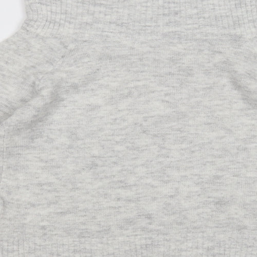 H&M Girls Grey High Neck  Acrylic Pullover Jumper Size 9-10 Years  Pullover