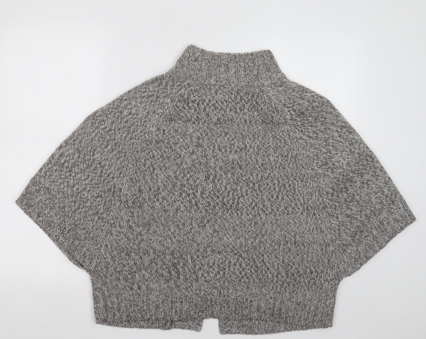 George Womens Grey High Neck  Acrylic Cape Jumper Size 16